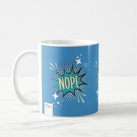 Mug NOPE Comic Speech Bubble Meme Funny Blue (Gauche)