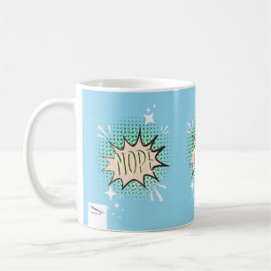 Mug NOPE Comic Speech Bubble Meme Funny Light Blue