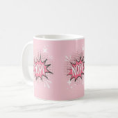 Mug NOPE Comique Discours Bubble Mème Drôle Rose (Devant gauche)