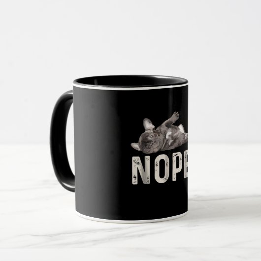 Mug Nope Lazy French Bulldog Amoureux des chiens Cadea (Devant gauche)