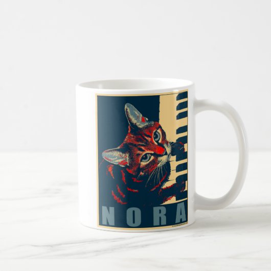 Mug Nora le chat de piano - Posterized (Droite)