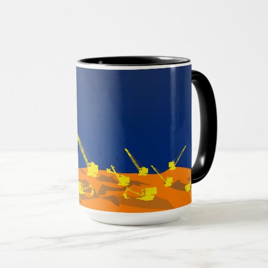 Mug Nord-Ouest, grue et lunette, art INGÉNIEUR OPÉRATI (Devant droit)