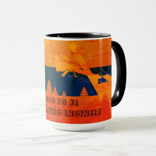 Mug Nord-Ouest, grue et lunette, art INGÉNIEUR OPÉRATI (Devant droit)
