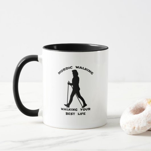 Mug Nordic Walking - Marcher votre meilleure vie (Avec donut)