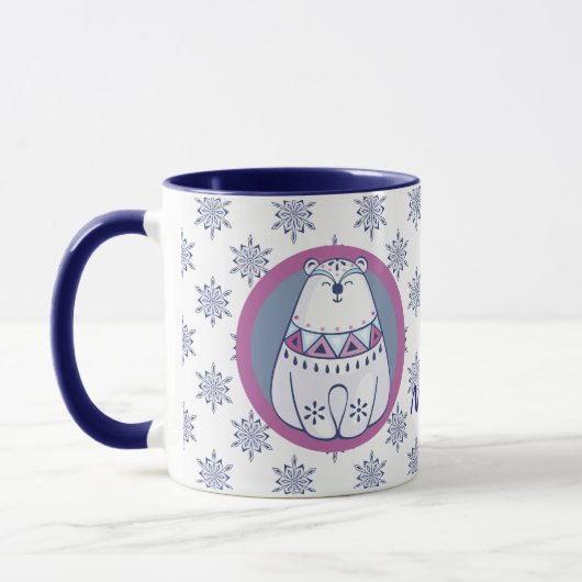 Mug Nordique Style Snowman et Ours Polaire Personnalis (Gauche)