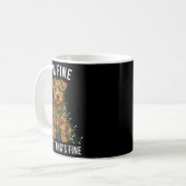 Mug Norfolk Terrier Christmas I'm Fine Everything Is F (Devant gauche)