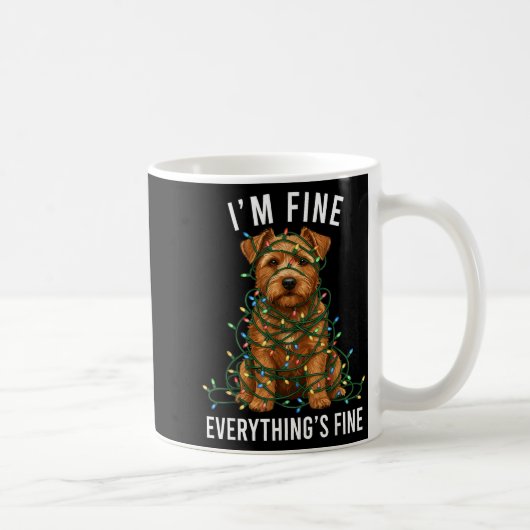 Mug Norfolk Terrier Christmas I'm Fine Everything Is F (Droite)