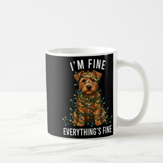 Mug Norfolk Terrier Christmas I'm Fine Everything Is F (Droite)