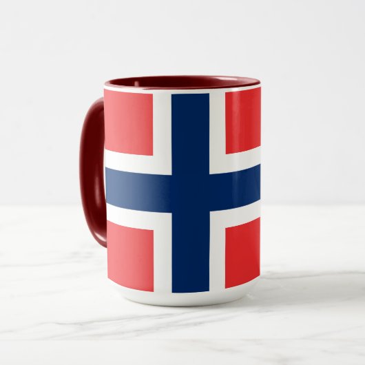 Mug Norvège, pavillon norvégien, armoiries (Devant gauche)