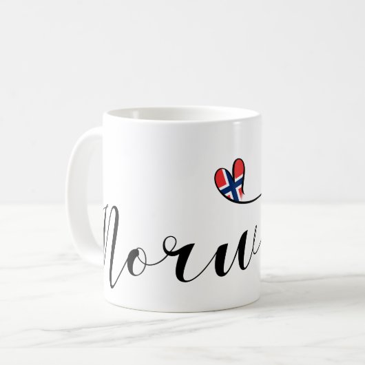 Mug Norwegian Flag Heart, Norvège (Devant gauche)