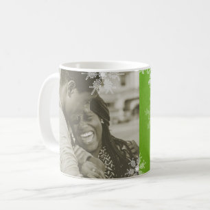 Mug Nos premiers Snowflakes verts de Noël minimalistes