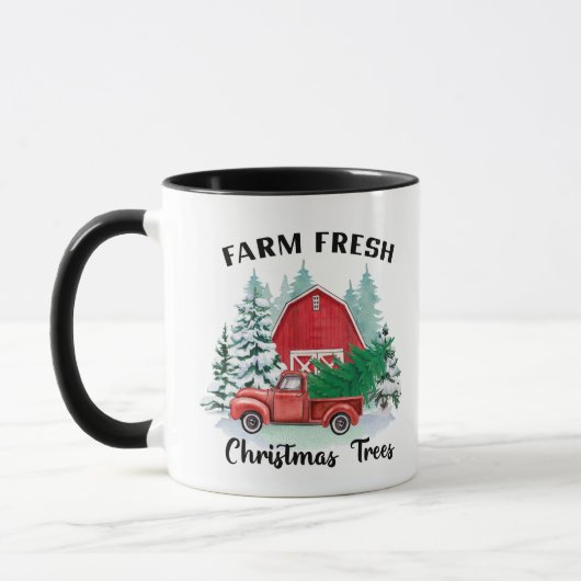 Mug Nostalgie Ferme Arbres de Noël frais (Gauche)