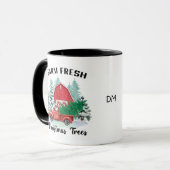 Mug Nostalgie Ferme Arbres de Noël frais (Devant gauche)