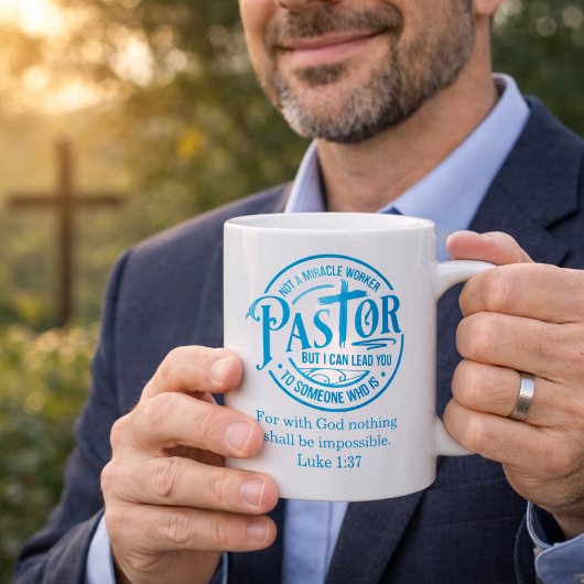 Mug Not A Miracle Worker Blue Pastor Appreciation
