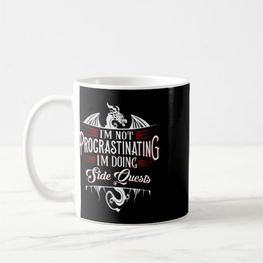 Mug Not Procrastinating Side Quests Funny Rpg Gamer Dr (Gauche)