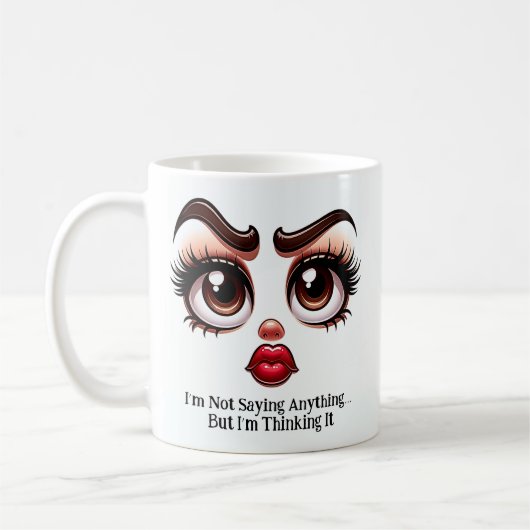 Mug Not Saying Anything, Fabulous Eyes Funny Face (Gauche)