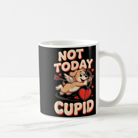 Mug Not Today Cud Funny Puppy Anti Valentine Retro Car (Droite)
