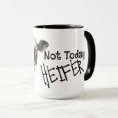 Mug Not today heifer black and white cow (Devant droit)