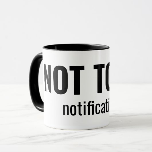 Mug NOT TODAY - Notifications Funny Typography (Devant gauche)