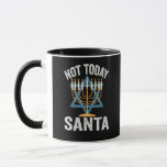 Mug Not Today Santa Jewish Hanukkah Holiday Menorah<br><div class="desc">Funny, santa, christmas, hanukkah, menorah, jewish, jew, gift, birthday</div>