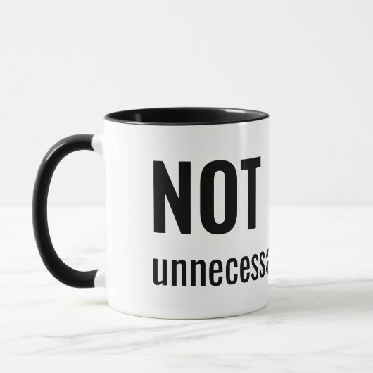Mug NOT TODAY - Unnecessary Meetings Funny Typography (Gauche)
