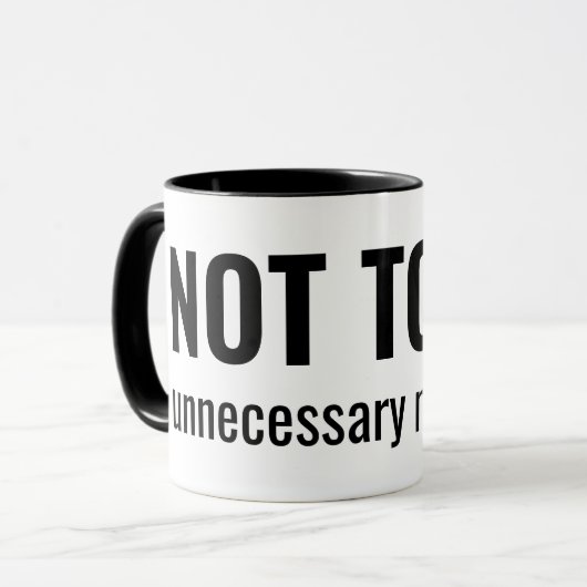 Mug NOT TODAY - Unnecessary Meetings Funny Typography (Devant gauche)