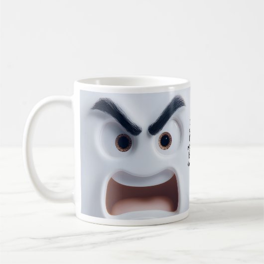 Mug Not Yelling, Add Name Message Expressive Face  (Gauche)