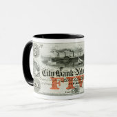 Mug Note de cinq dollars de New Haven 1855 (Devant gauche)
