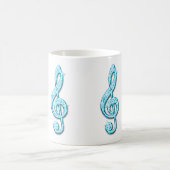 Mug Note de musique bleu clair scintillant (Centre)