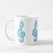 Mug Note de musique bleu clair scintillant (Gauche)