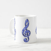 Mug Note de musique bleu scintillant (Devant gauche)