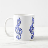 Mug Note de musique bleu scintillant (Gauche)
