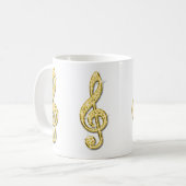 Mug Note de musique en or scintillant (Devant gauche)
