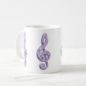 Mug Note de musique lilas scintillante (Devant gauche)