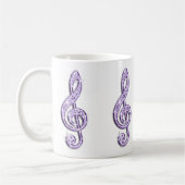 Mug Note de musique lilas scintillante (Gauche)