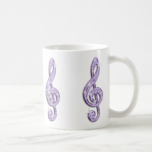 Mug Note de musique lilas scintillante