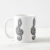 Mug Note de musique noir étincelant (Gauche)