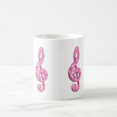 Mug Note de musique rose vif scintillant (Centre)