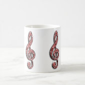 Mug Note de musique rouge scintillante (Centre)