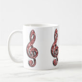 Mug Note de musique rouge scintillante (Gauche)