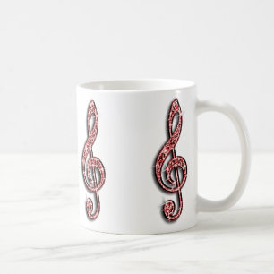 Mug Note de musique rouge scintillante