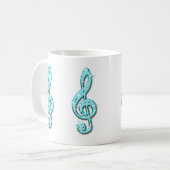 Mug Note de musique sarcelle scintillante (Devant gauche)