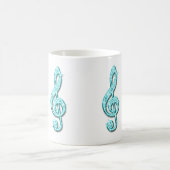 Mug Note de musique sarcelle scintillante (Centre)