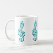 Mug Note de musique sarcelle scintillante (Gauche)