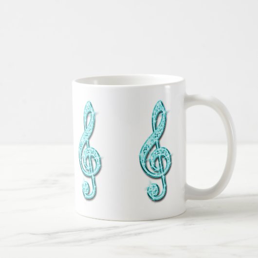 Mug Note de musique sarcelle scintillante (Droite)