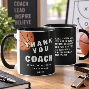 Mug Note de remerciement pour l'entraîneur de basket-b