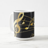 Mug Note musicale Design gris or de luxe (Devant gauche)