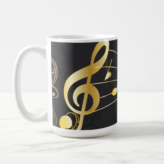 Mug Note musicale Design gris or de luxe (Gauche)