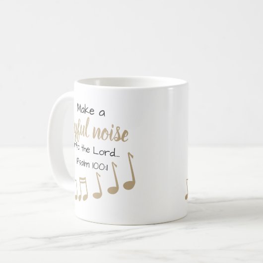 Mug Note musicale Écriture musicienne blanc (Devant gauche)