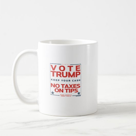 Mug Note Trump pas d'impôts sur les pourboires (Gauche)